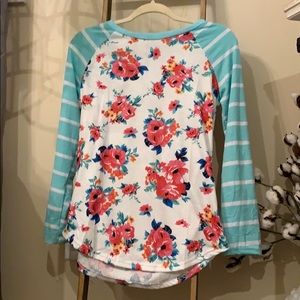Floral baseball T-shirt